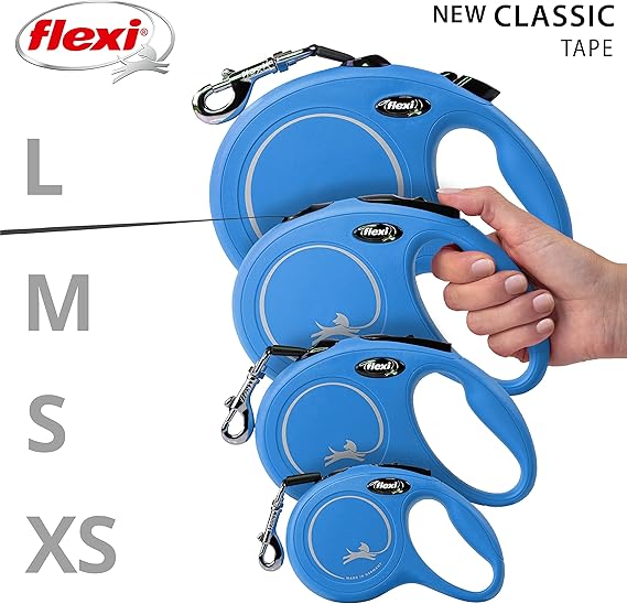 Flexi New Classic Retractable Dog Leash Blue 8m Large