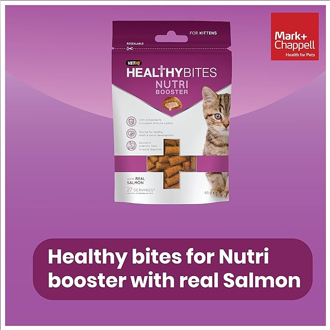 VETIQ Healthy Bites Nutri Booster With Real Salmon For Kittens 65gm