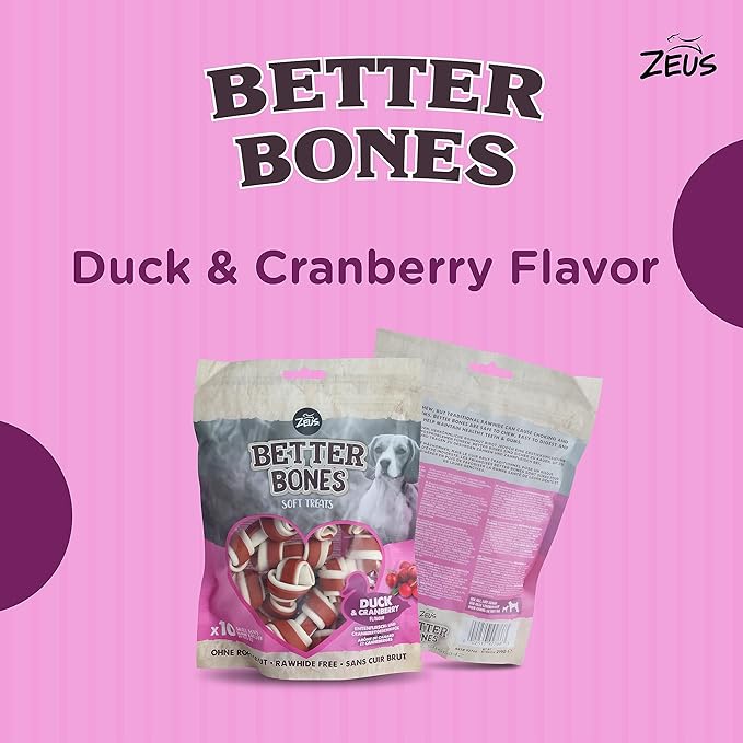 Zeus Better Bone Duck with Cranberry Flavor for Dogs 10pcs