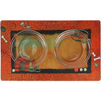 Drymate Pet Bowl Placemat Dog Food Feeding Mat Absorbent Fabric Waterproof Machine Washable - Swirl Border Design
