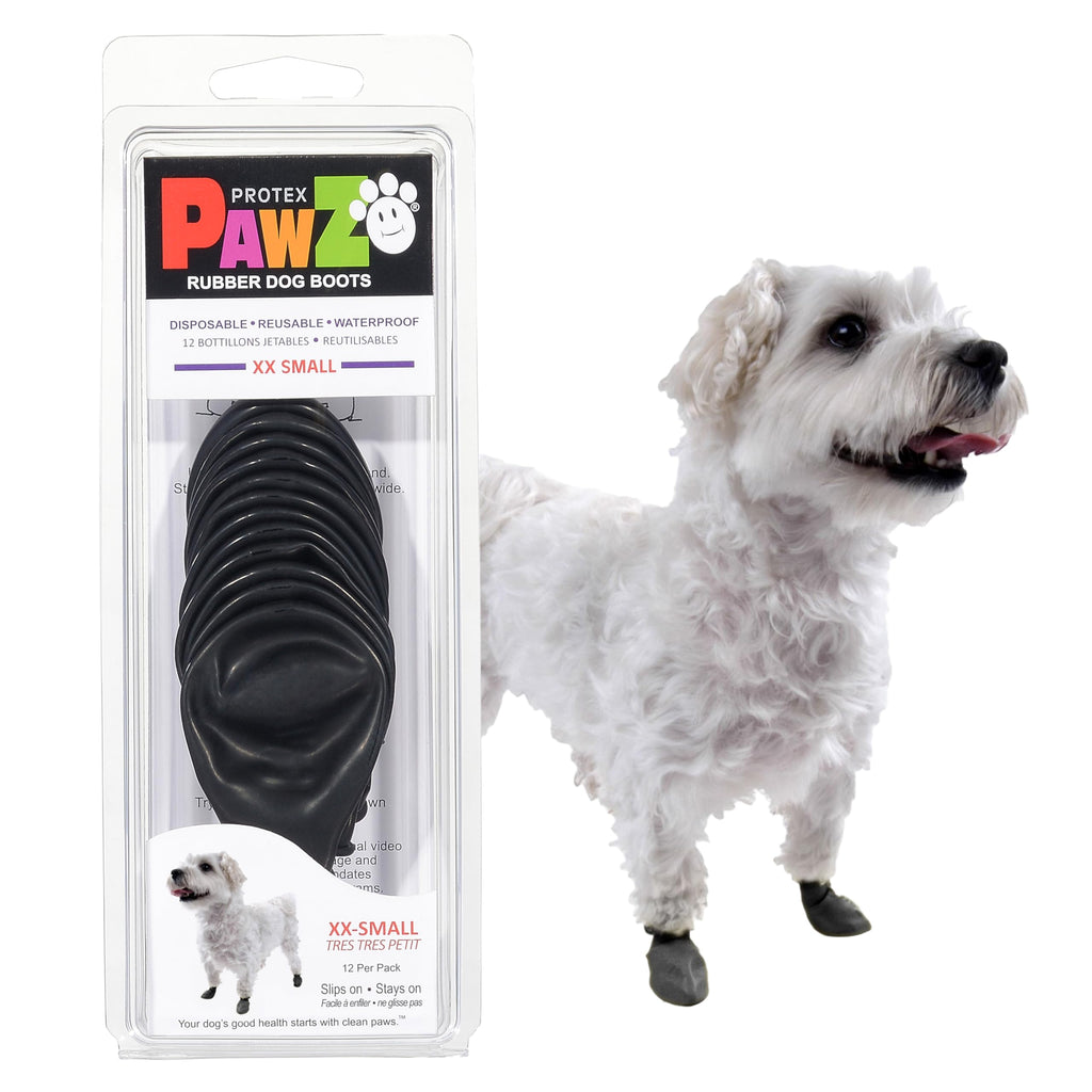 Pawz Protex Rubber Waterproof Dog Boots Black