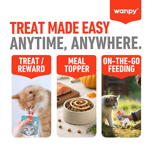 Wanpy Premium Lickable Creamy Meat Paste Duck and Pumpkin Cat Treats 90g