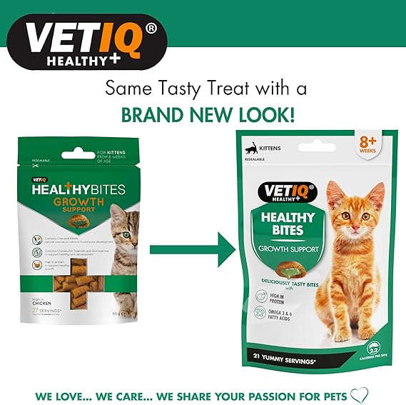 VETIQ Healthy Bites Growth Support For Kittens From 8 Weeks Of Age 65gm (Pack of 2)