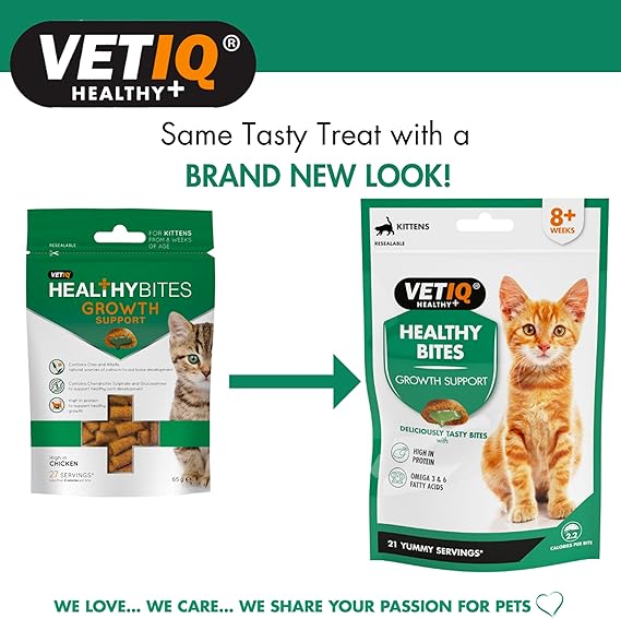 VETIQ Healthy Bites Growth Support For Kittens From 8 Weeks Of Age 65gm