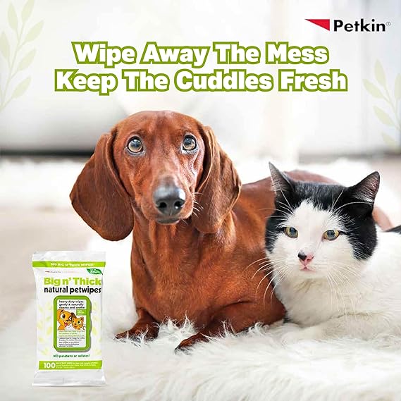 Petkin Natural Pet Wipes Vegan & Cruelty-Free For Dogs And Cats 100pcs