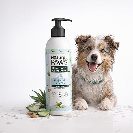 Nature Paws Aloe Vera & Almond Sensitive Nourish & Revive Shampoo & Conditioner For Dogs and Cats 1000ml