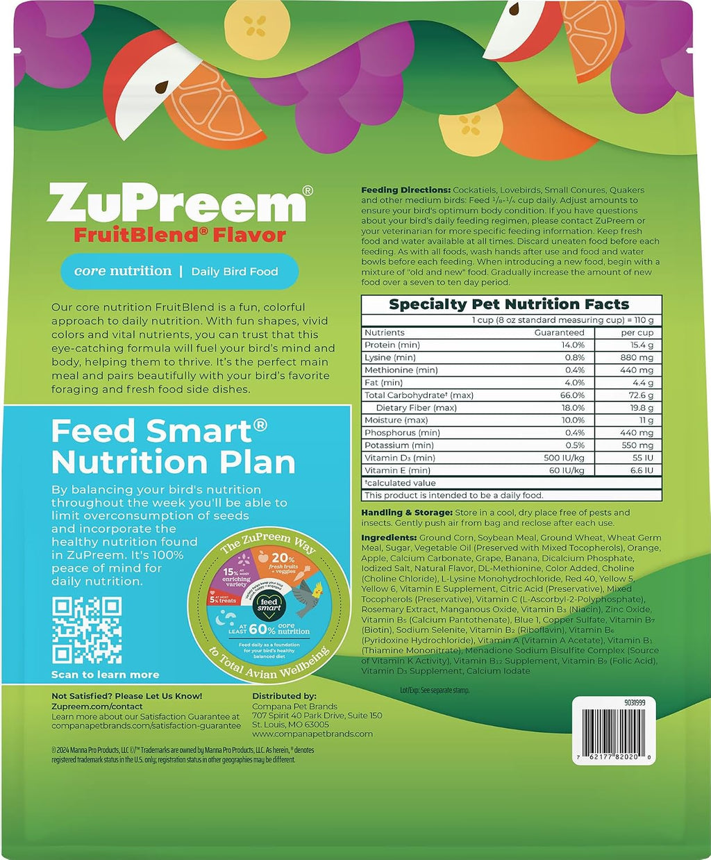 Zupreem Fruit Blend Flavour Food For Medium Birds