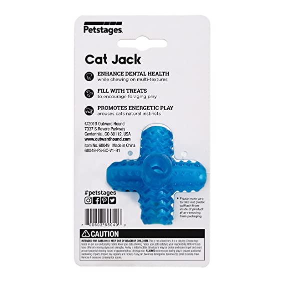 Petstages Cat Jack Catnip Chew Toy Blue 6cm