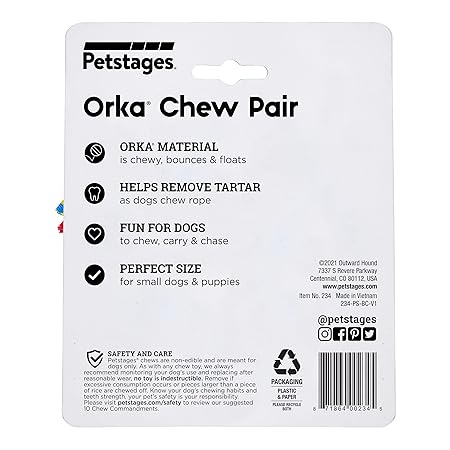 Petstages Orka Petite Pair Chew Pine Cone & Bone 13cmx9cm