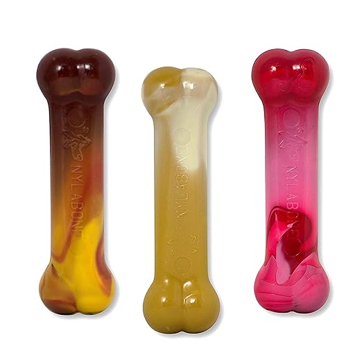 Nylabone Power Chew Flavor Frenzy Bone Triple Pack Chew Toy Up to 11kg Dogs 11.43cm x 2.54cm x 4.44cm