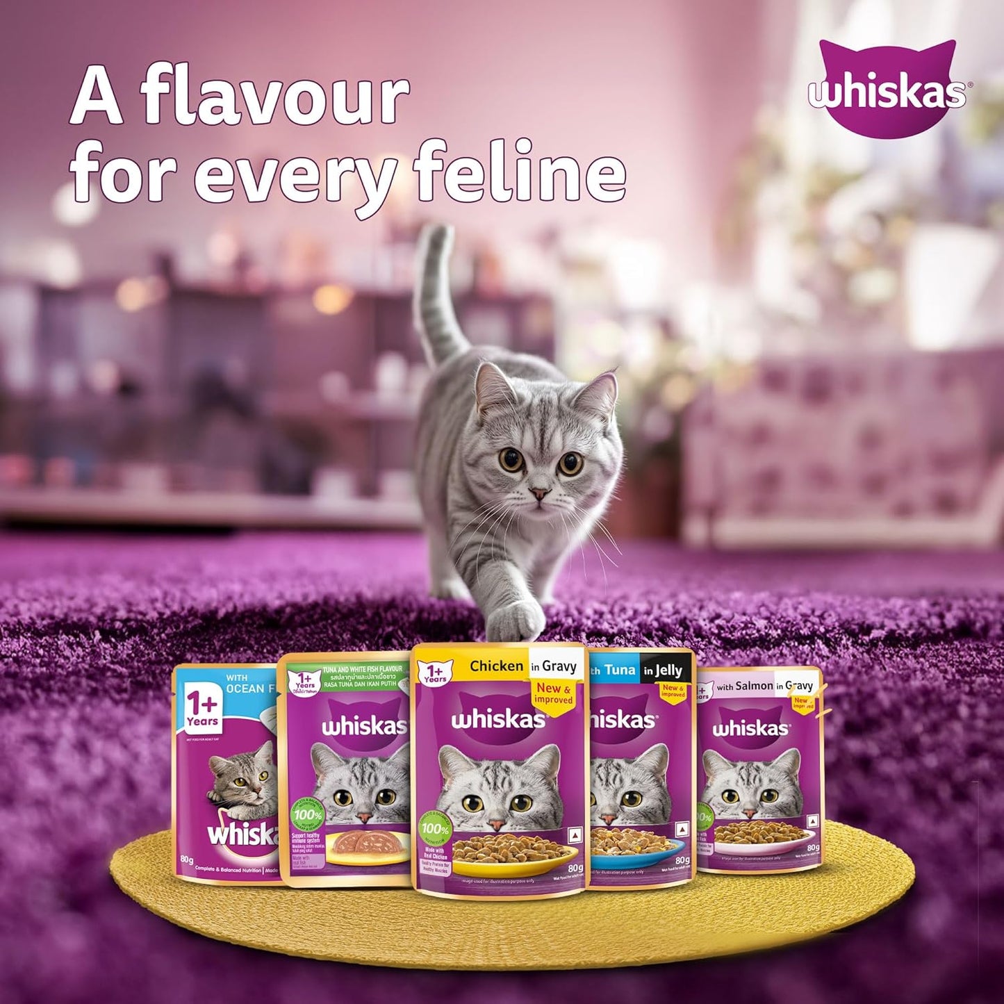 Whiskas Adult (1+ year) Tuna in Jelly Wet Cat Food 80g