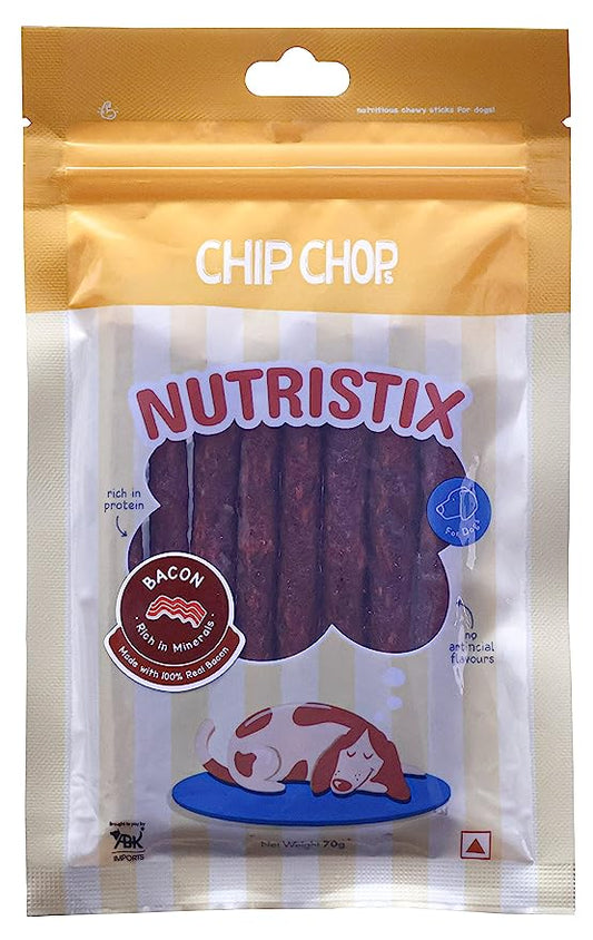 Chip Chops Nutristix Bacon Flavor Treat For Dogs 70g