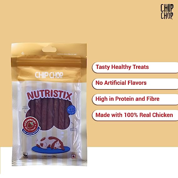 Chip Chops Nutristix Strawberry Flavor Treat For Dogs 70g
