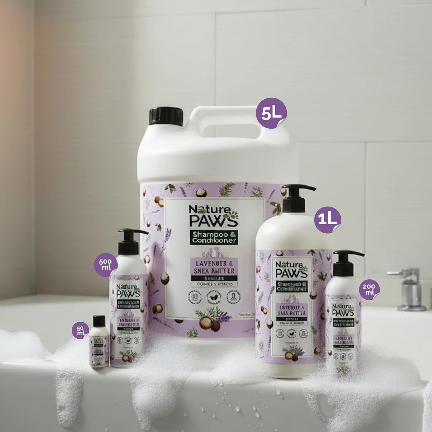 Nature Paws Lavender & Shea Butter Shampoo & Conditioner For Dogs and Cats
