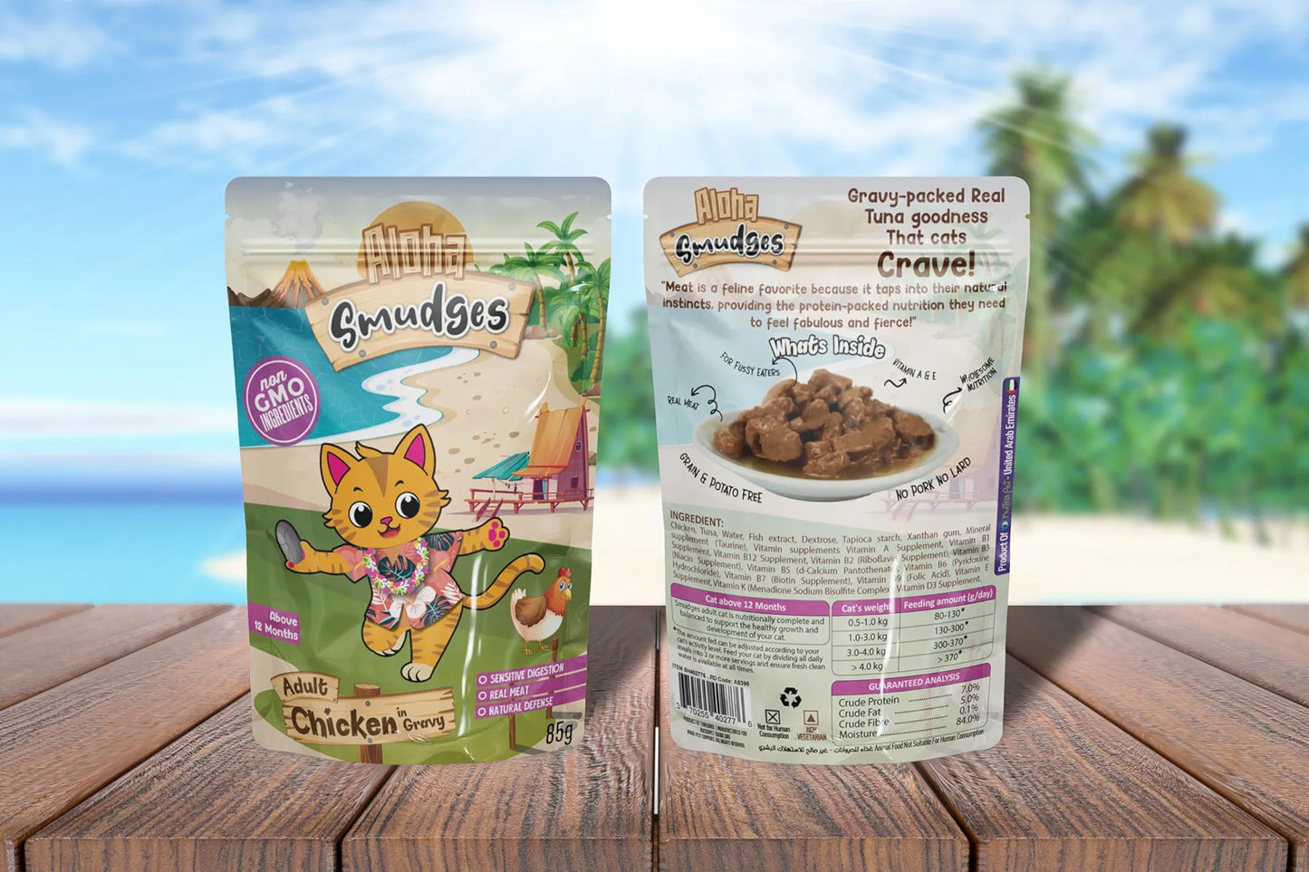 Smudges Aloha Adult Chicken in Gravy Wet Cat Food 85gm