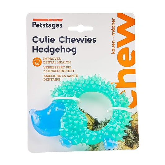 Petstages Cutie Chewies Hedgehog Dog Chew Toy Blue 9cmx13cm