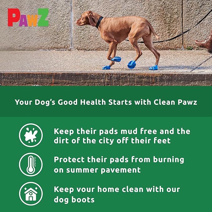 Pawz Protex Rubber Waterproof Dog Boots Bright Green - Tiny
