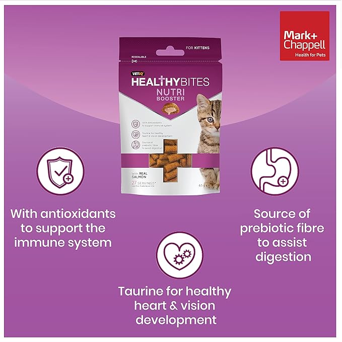 VETIQ Healthy Bites Nutri Booster With Real Salmon For Kittens 65gm