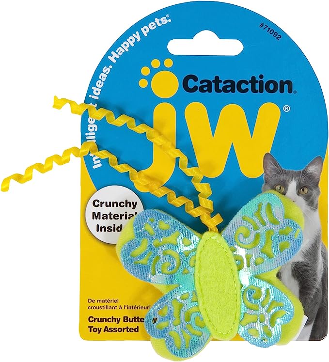 Petmate JW Cataction Butterfly Crunchy Material Inside Cat Toy Assorted