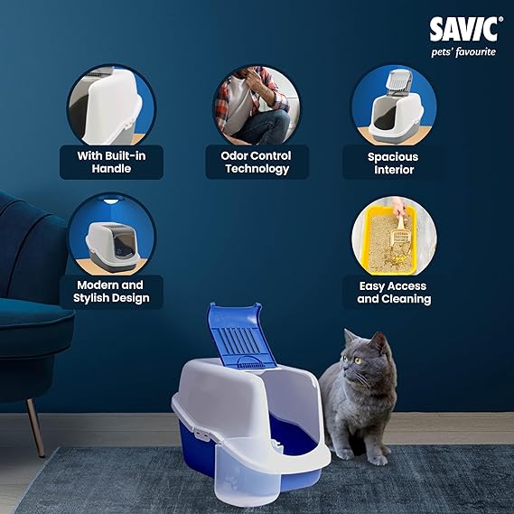 Savic Nestor Cat Toilet Home Nordic Blue 56x39x38.5cm