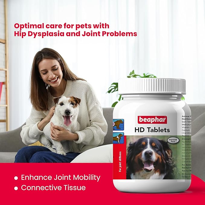 Beaphar HD Hip Dysplasia & Joint Problems Supplement Tablets for Dogs 60 Tablets