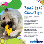 Sodapup Swiss Cheese Chew Treat Dispenser Toy Large Yellow 14x10x3cm
