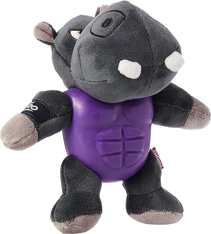 Gigwi I'm Hero Hippo Grey Squeaker Plush Toy for Dog Medium