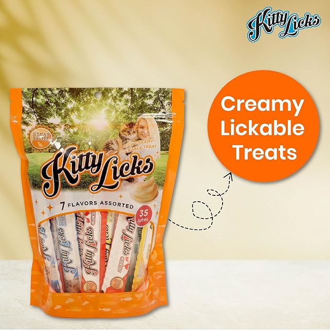 Rena's Kitty Licks 7 in 1 Assorted Flavors Cat Treat 35 Tubes