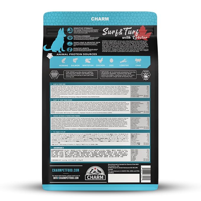 2Charm Surf and Turf with Lobster Grain Free Premium Dog Food For All Breed and Life Stages 340g