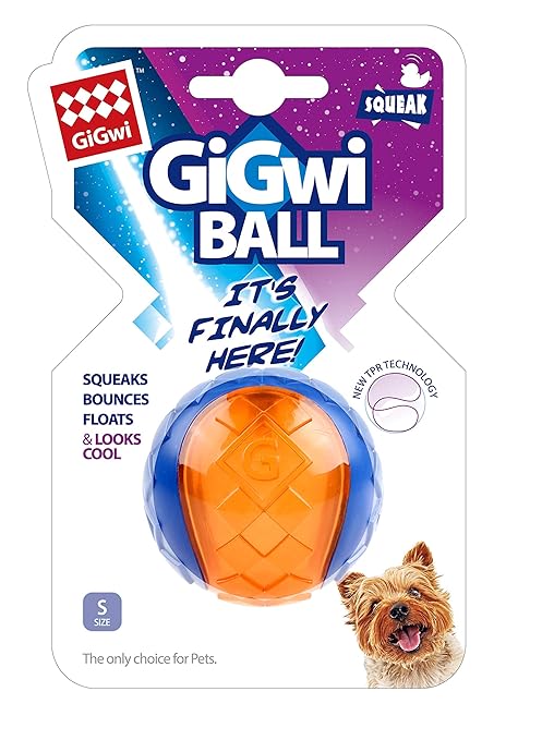 Gigwi Ball Squeaker Dog Toy Orange