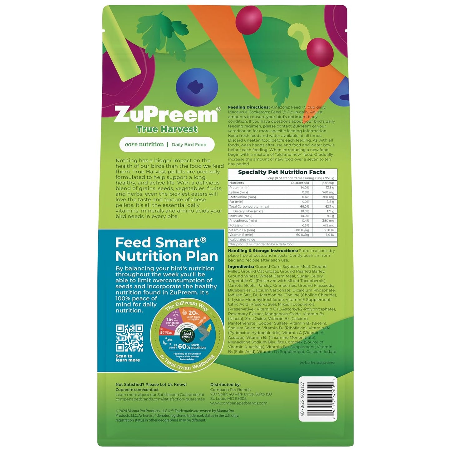 Zupreem Natural Bird Food For Large Bird 1.4kg