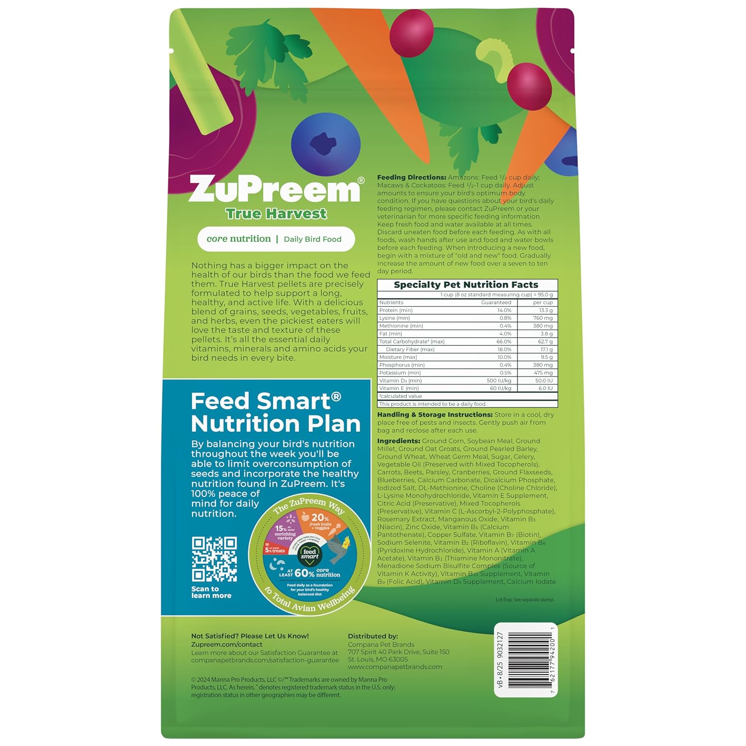 Zupreem Natural Bird Food For Large Bird 1.4kg