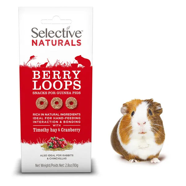 Selective Naturals With Timothy Hay & Cranberry Smacks For Guinea Pigs Also Ideal For Rabbit & Chinchillas 80g
