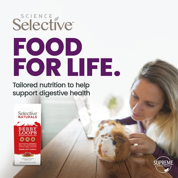 Selective Naturals With Timothy Hay & Cranberry Smacks For Guinea Pigs Also Ideal For Rabbit & Chinchillas 80g
