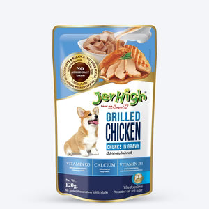 Jer High Grilled Chicken Chunks in Gravy Wet Dog Food 120gm