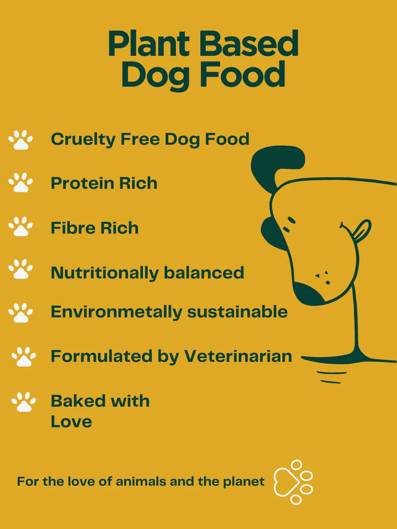 Paws For Greens Veg Dog Food Plant-Based Meat-Free for All Breeds Dry Kibble high Protein Complete Nutrition special for puppy 1kg