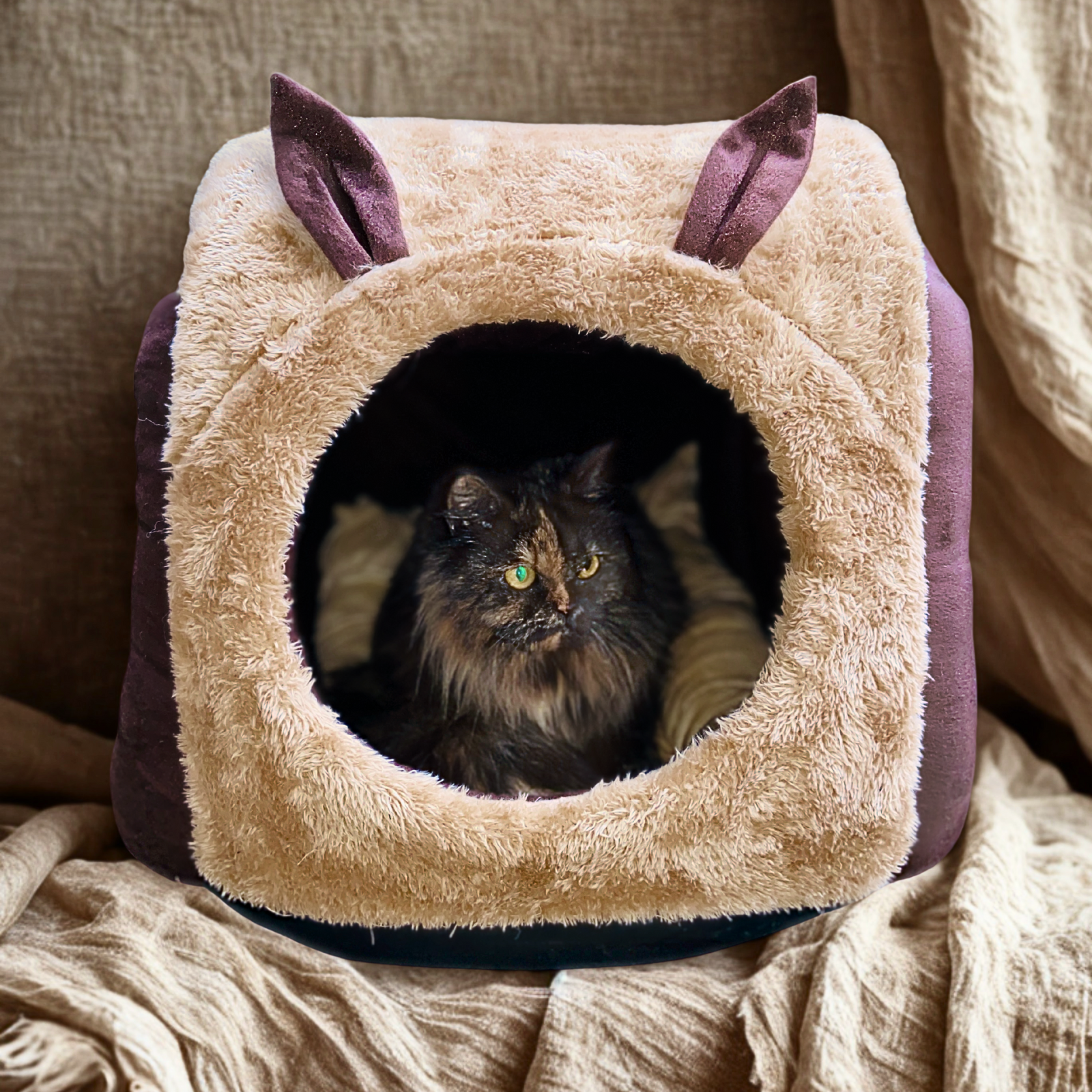 Caninkart Hut-Snail Bed For Cats & Small Breed Dogs 22cm x 17cm x 16cm - Grey