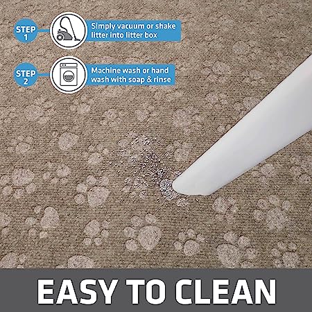 Drymate Litter Trapping Mat, Cat Litter Mat Paw Design Traps Litter Absorbent Waterproof Urine-Proof Machine Washable 28" x 34"
