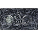 Drymate Pet Bowl Placemat Dog Food Feeding Mat Absorbent Fabric Waterproof Machine Washable - Black Cross Bones 16" x 28"
