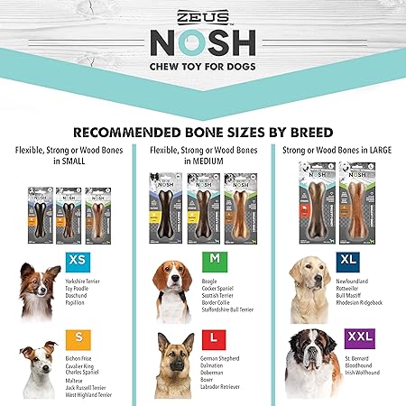 Zeus Nosh Strong Chew Bone Toy - Chicken Flavour