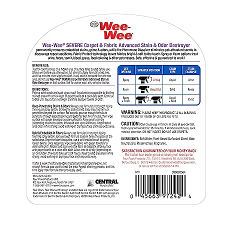 Four Paws Wee-Wee Carpet & Fabric SEVERE Stain & Odor Destroyer 946ml