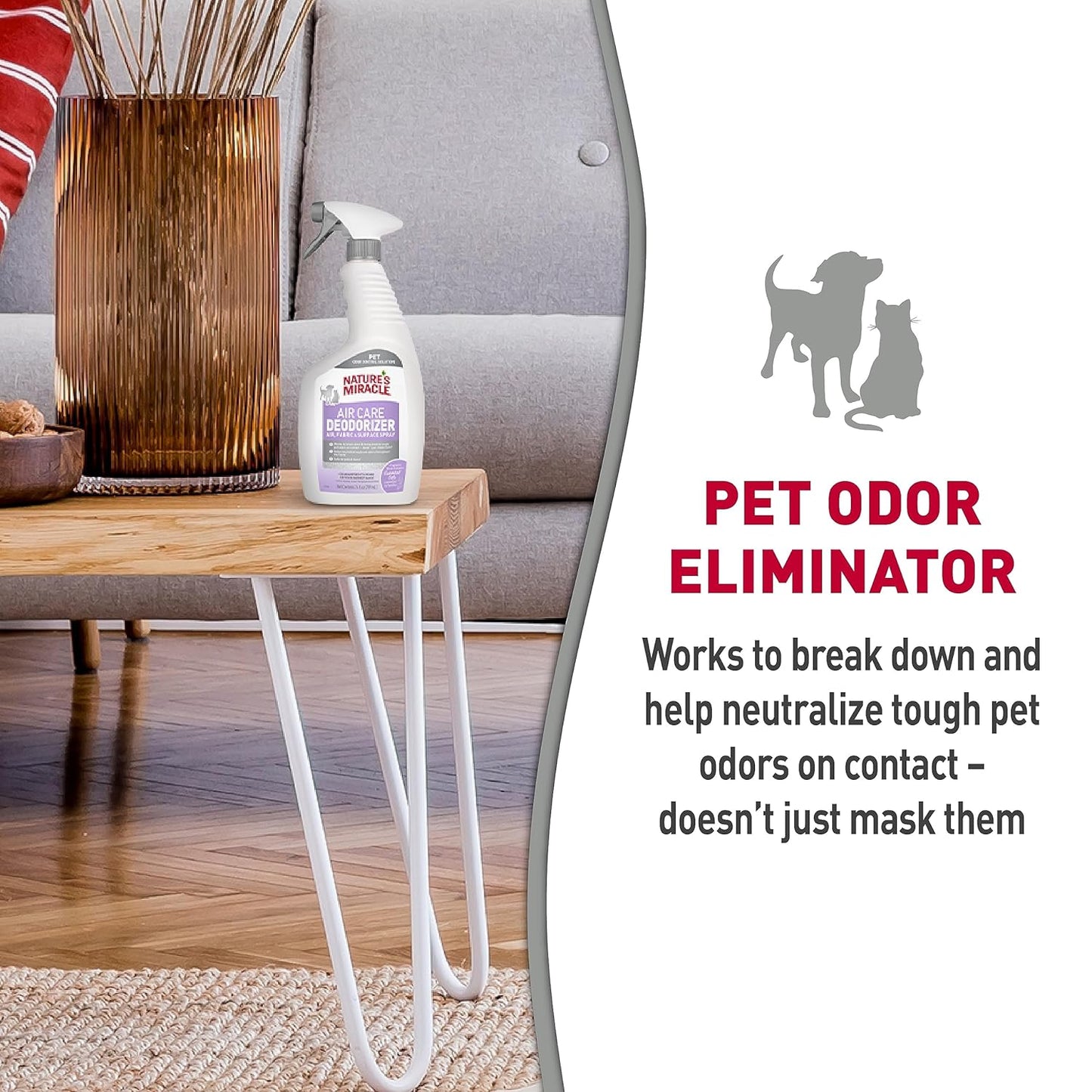 Nature's Miracle Air Care Deodorizer Removes Tough Dog and Cat Odor 709ml