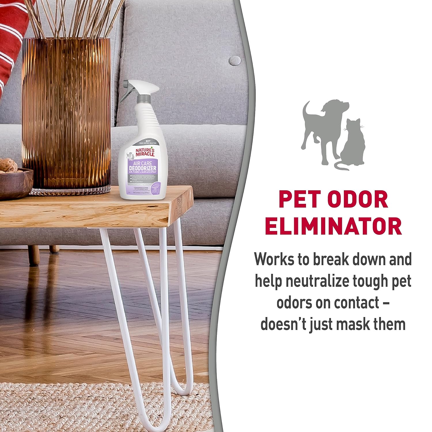 Nature's Miracle Air Care Deodorizer Removes Tough Dog and Cat Odor 709ml