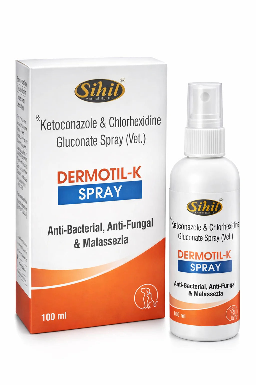 Sihil Dermotil K Spray Anti-Bacterial and Anti-Fungal & Malassezia For Dogs & Cats 100ml