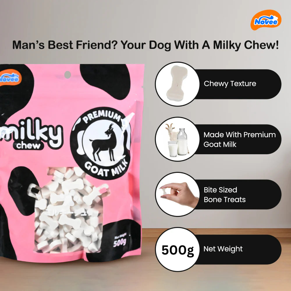 Dogaholic Milky Chew Goat Milk Mini Bone Treats for Dogs 500g