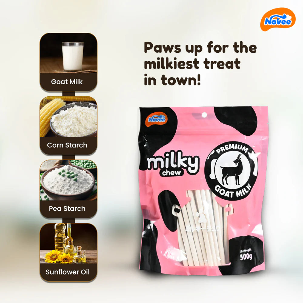 Dogaholic Nova Milky Chew Goat Milk Stick Treats for Dogs 500g