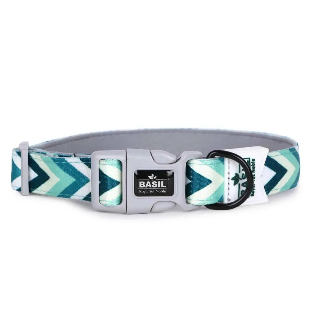 Basil Printed Green Padded Collar
