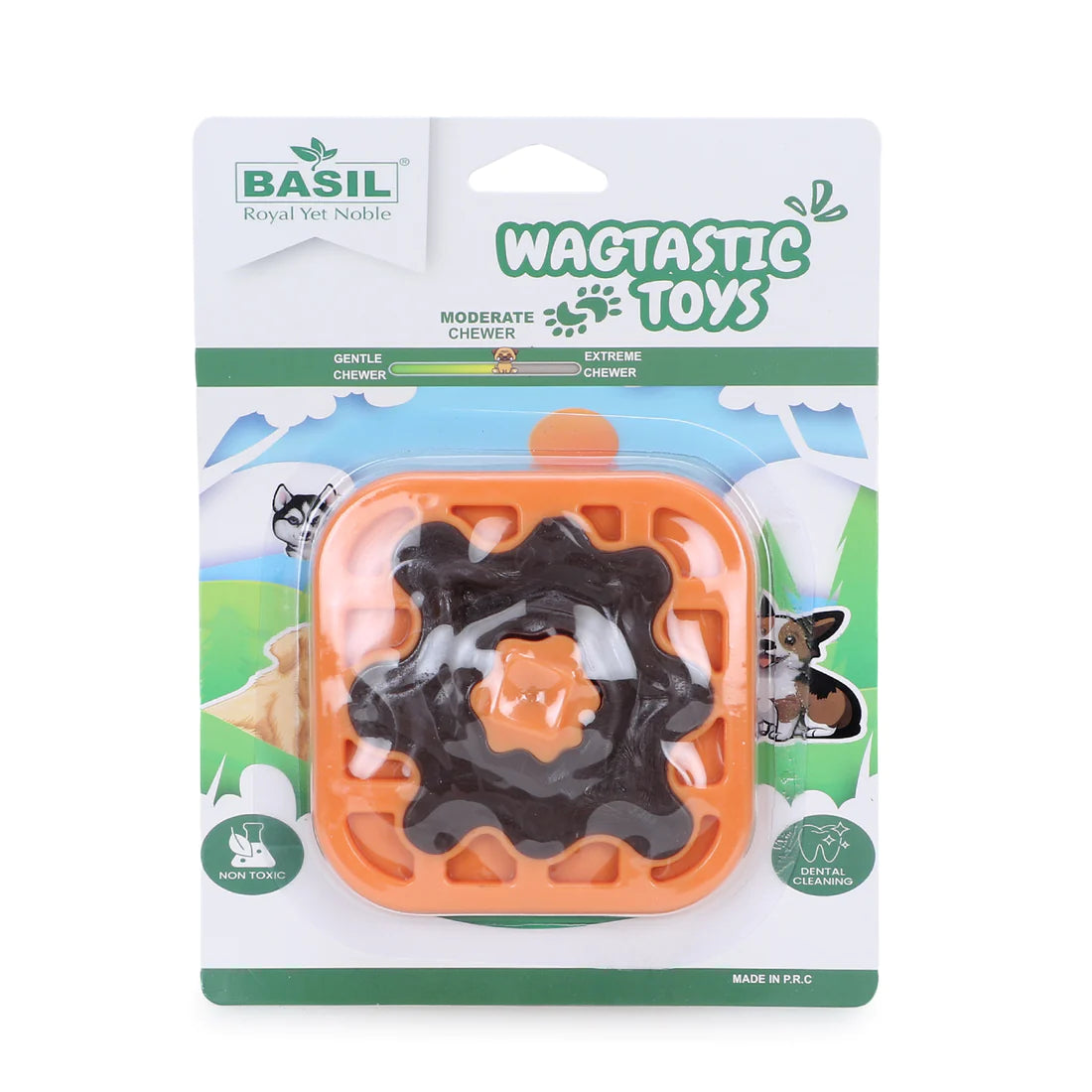 Basil Waffle with Nylon Chocolate Chew Toy for Dogs & Puppies
