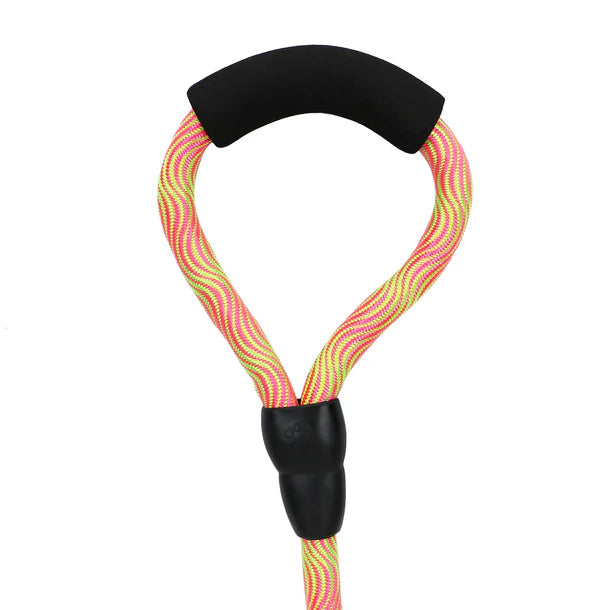 Basil Rope Leash for Dogs & Puppies 4 Feet Yellow & Pink Small