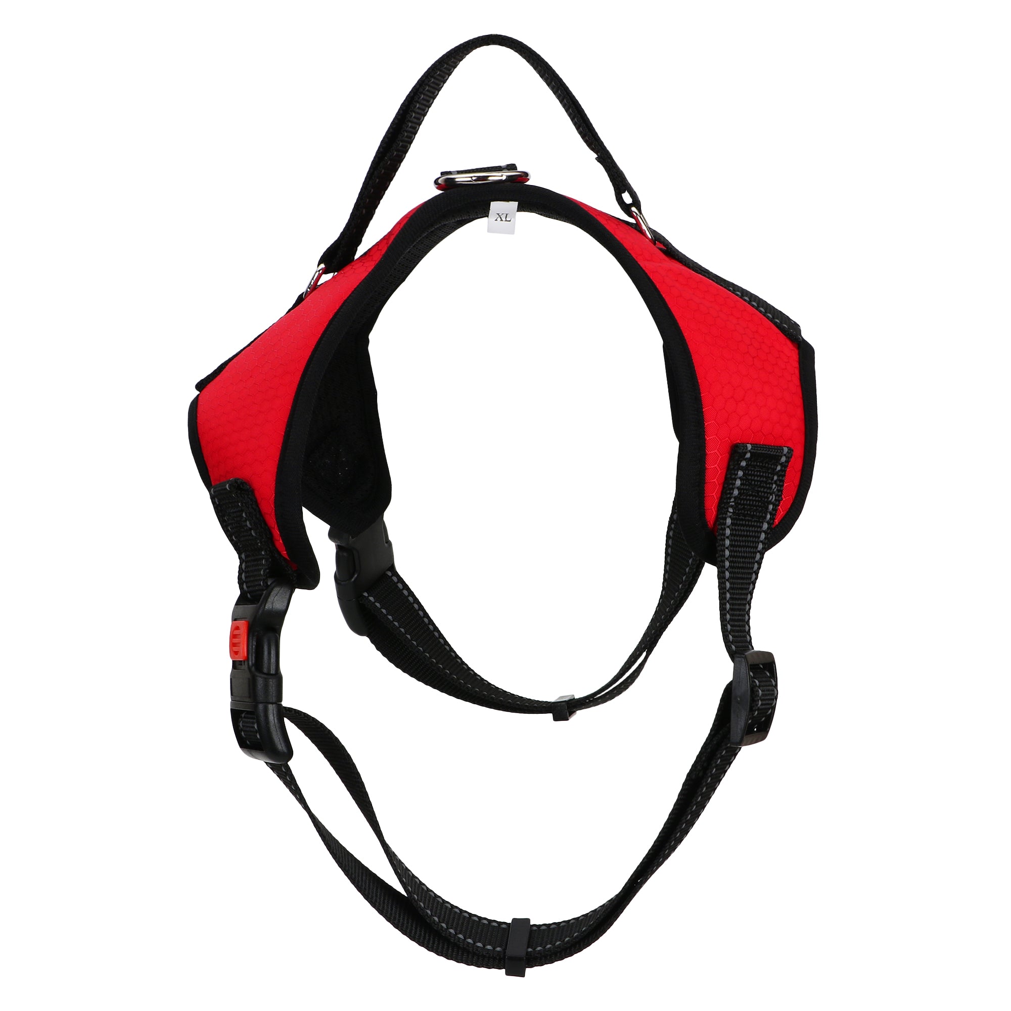 Basil No-Pull Dog Harness with Handle – Adjustable, Durable, and Comfortable (Red)